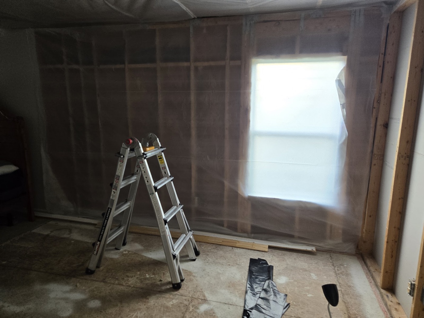 Interior containment protecting a Florida home after roof storm damage